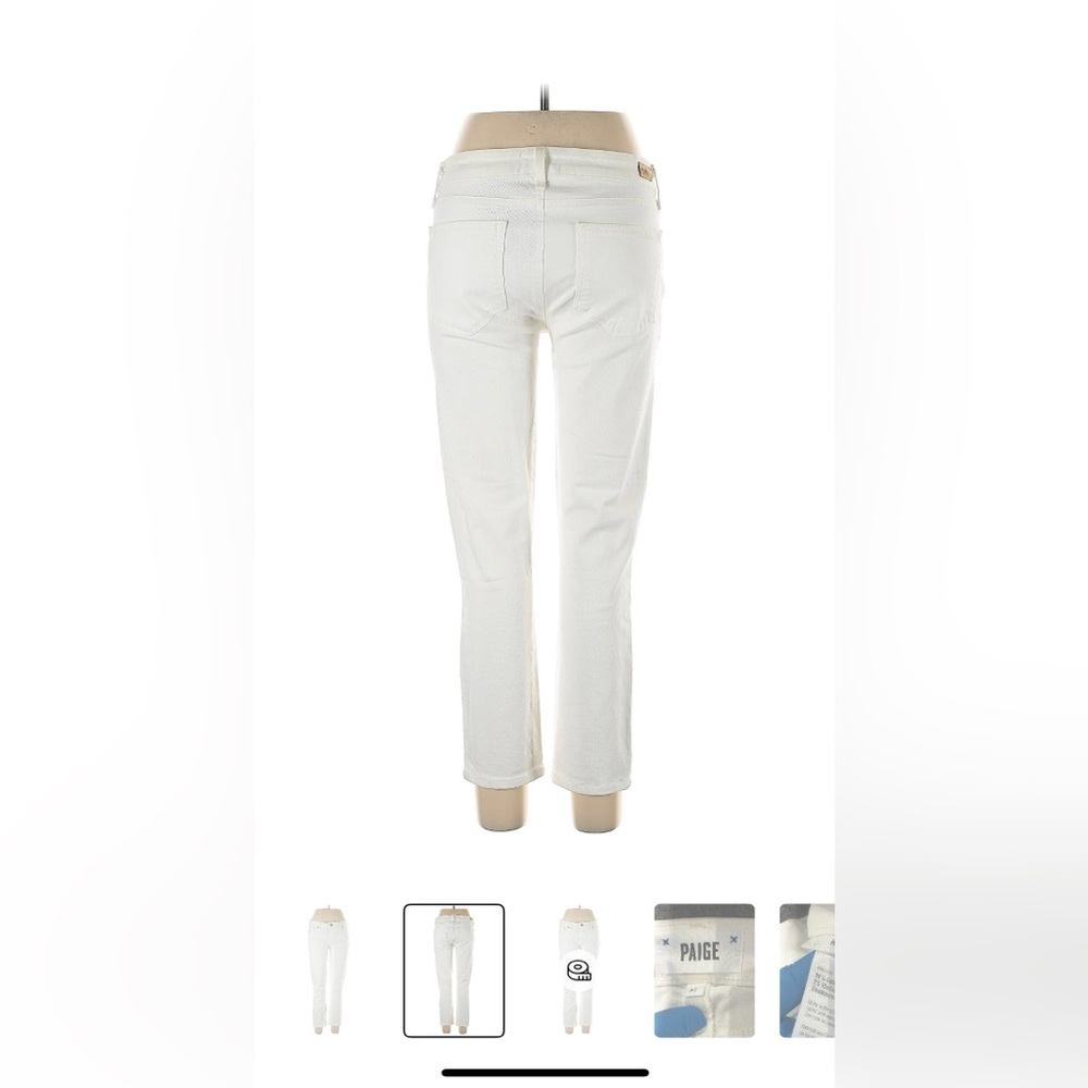PAIGE Women's white Straight Leg Jeans size 31 Kylie Crop - Picture 2 of 6
